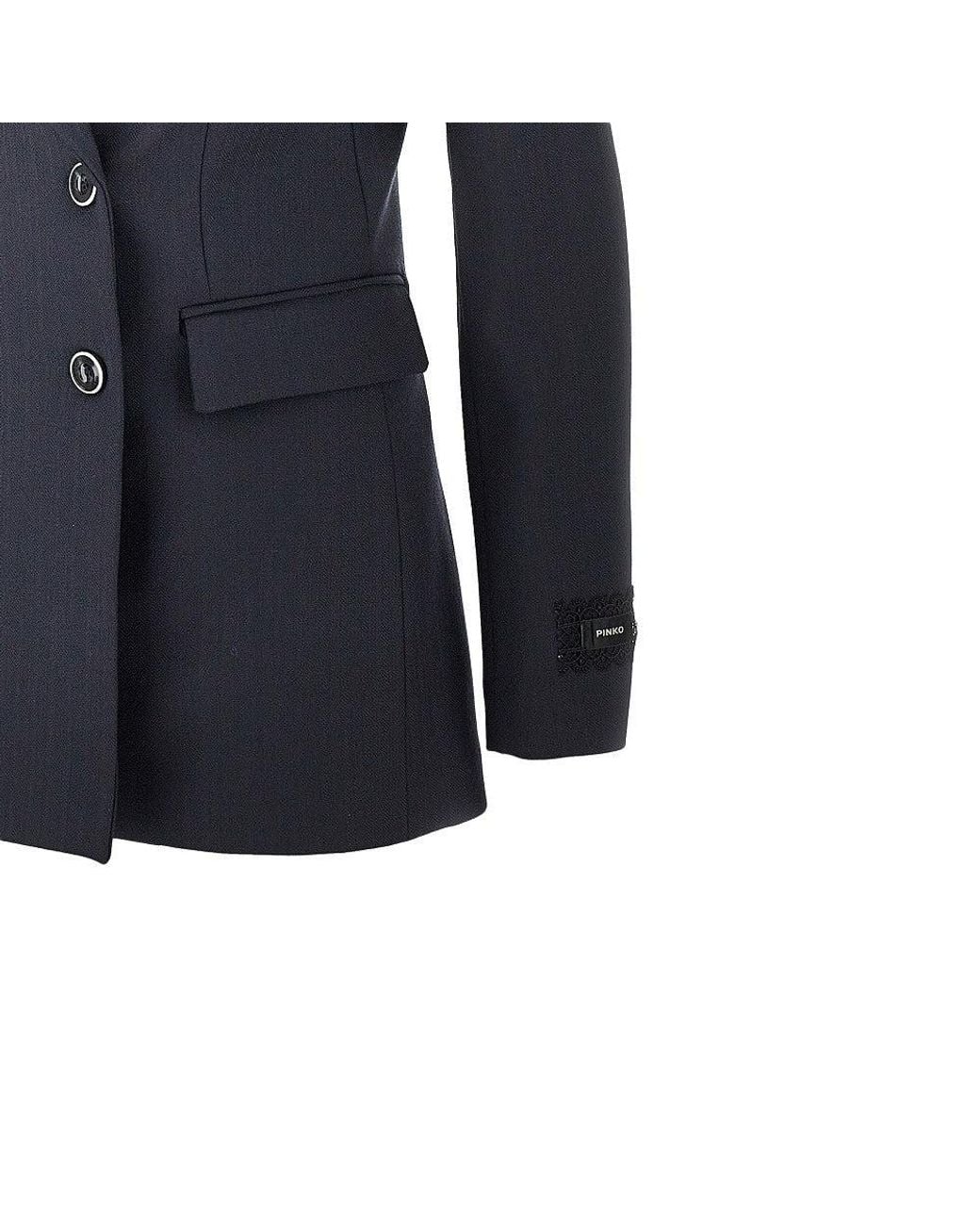 Pinko Blue Wool-Blend Double-Breasted Colsure