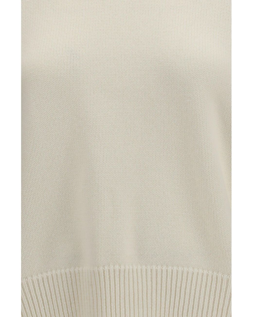 Loulou de Saison White Breha Wool Cashmere Sweater Ivory