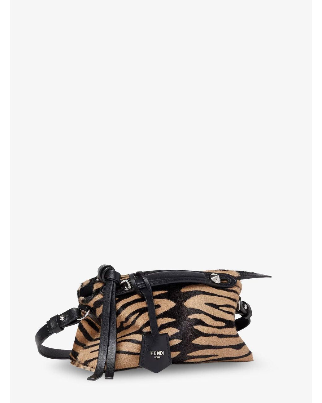 Fendi White Boston Handbag With Tiger Print