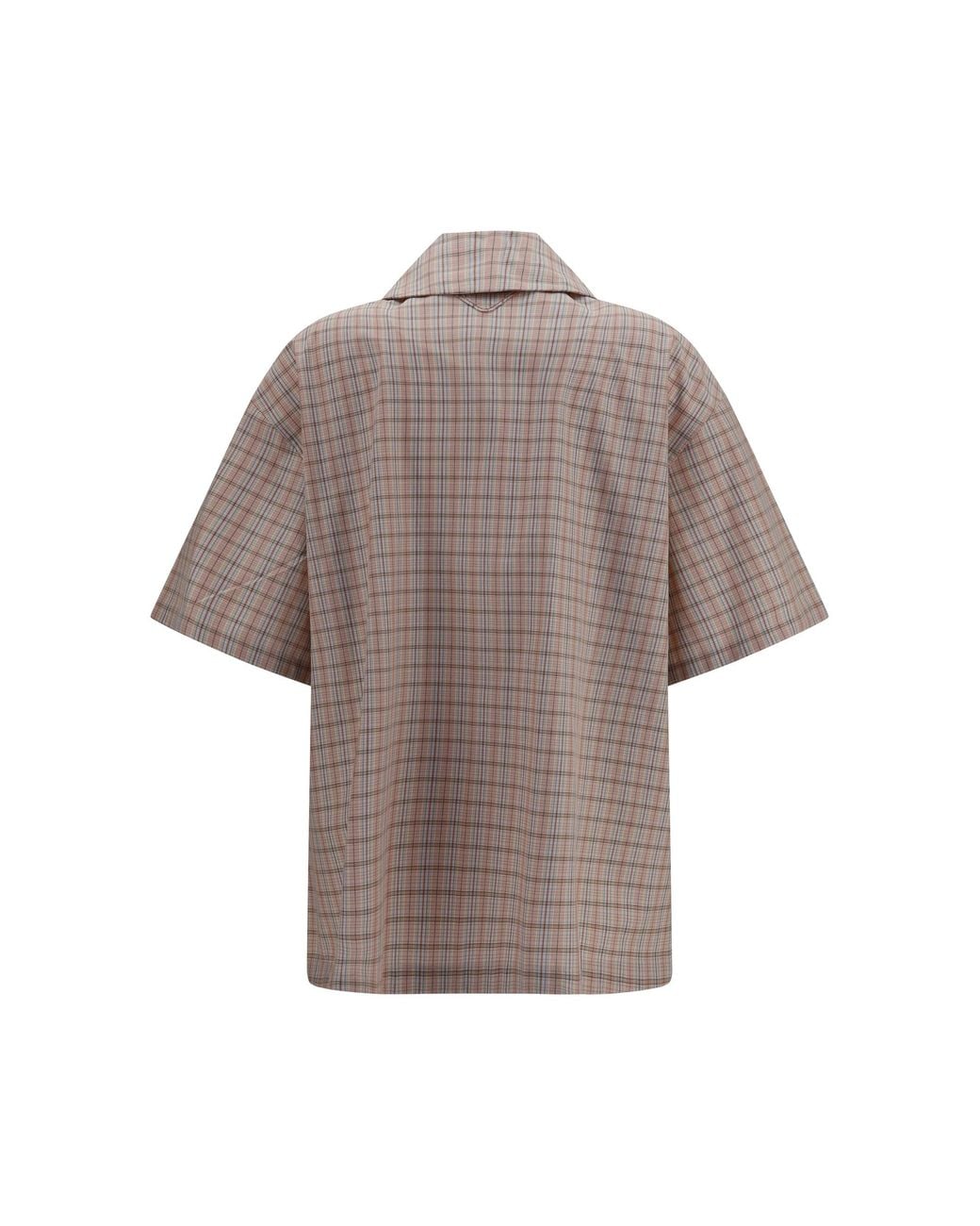 Prada Gray Short-Sleeved Check Shirt