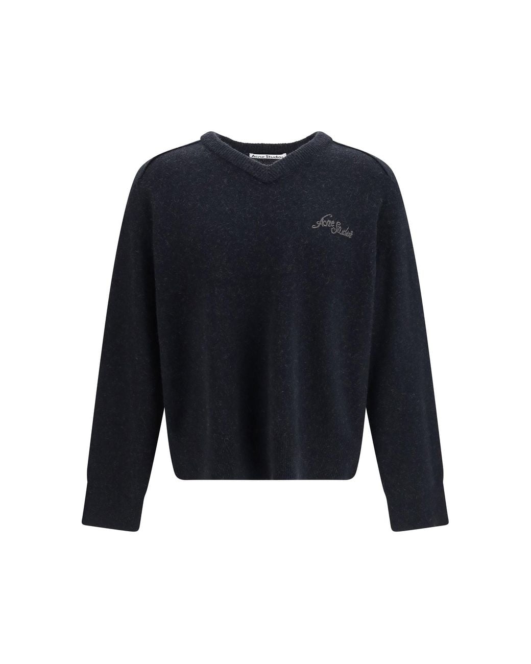 Acne Blue Camel Hair V-Neck Sweater for men
