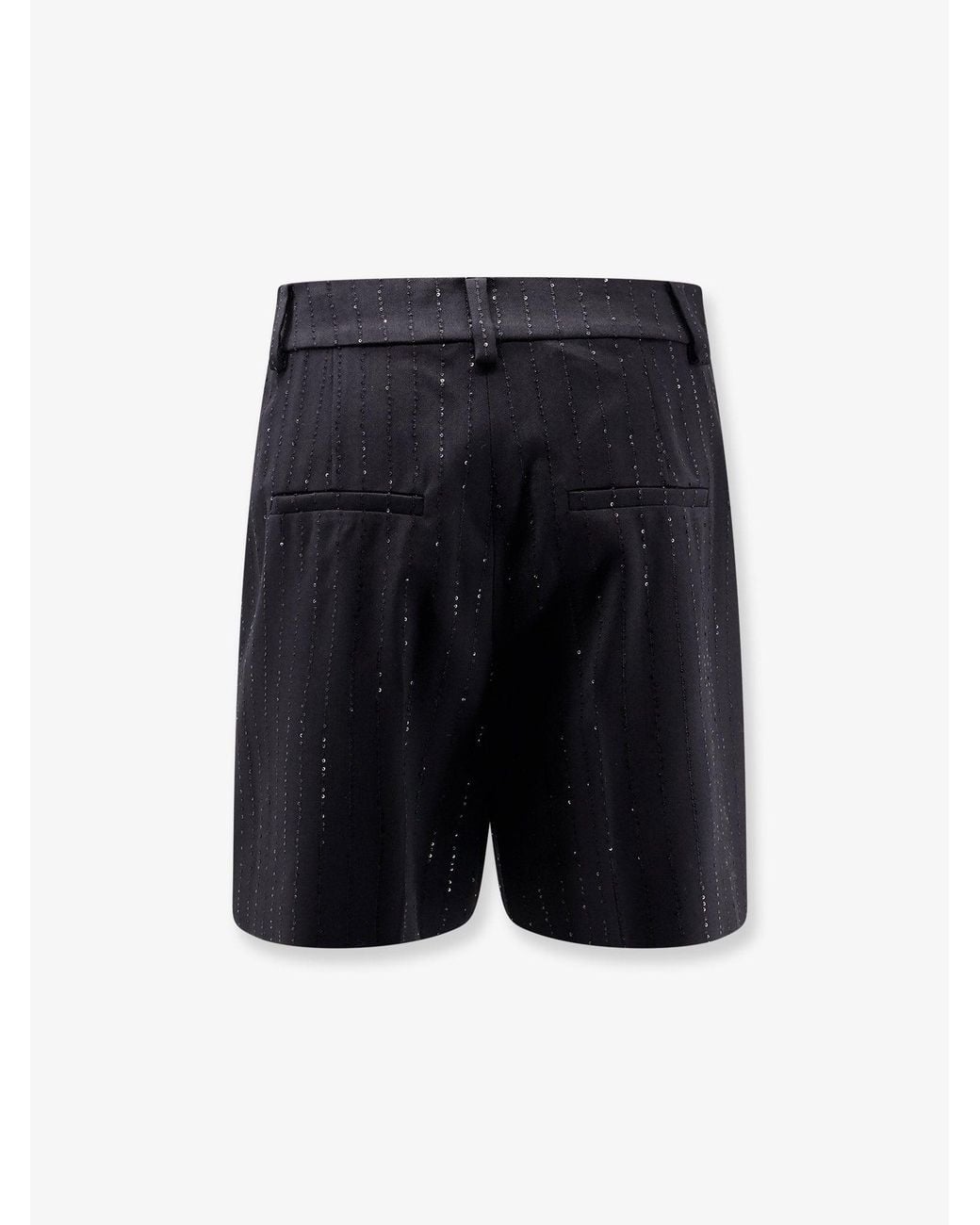 Max Mara Blue Siberia Virgin Wool Shorts With Sequins