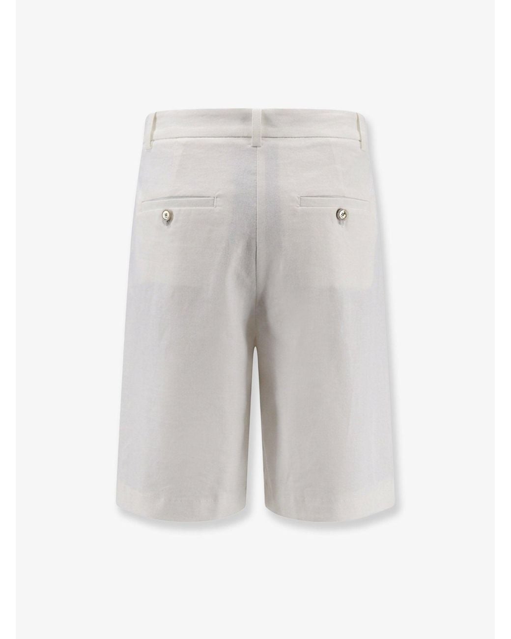 Pinko White Byrana Linen And Viscose Shorts