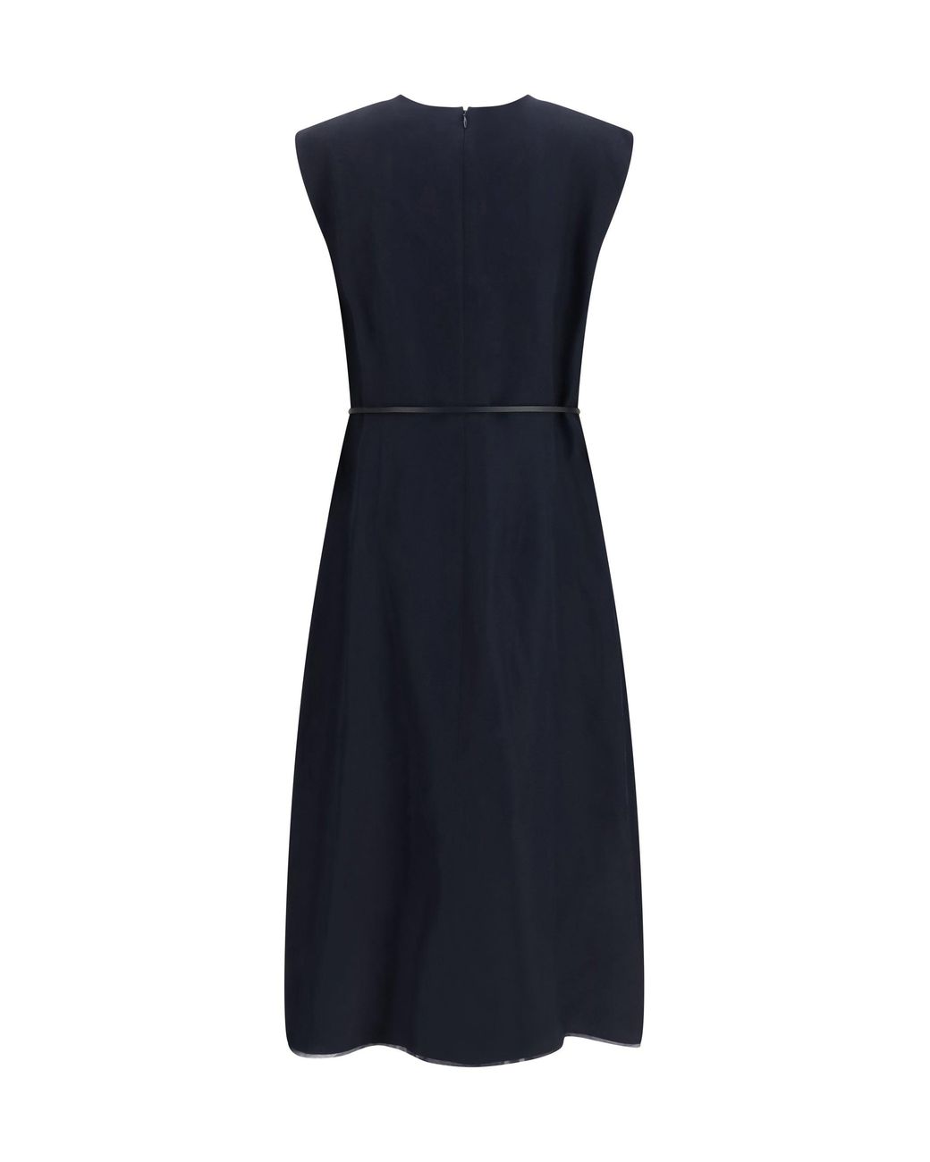 Fabiana Filippi Blue V-Neck Belted Dress