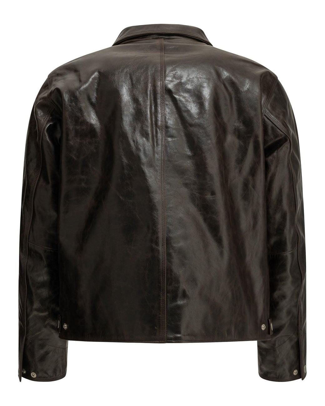 Stussy Black Leather Jacket Dark for men