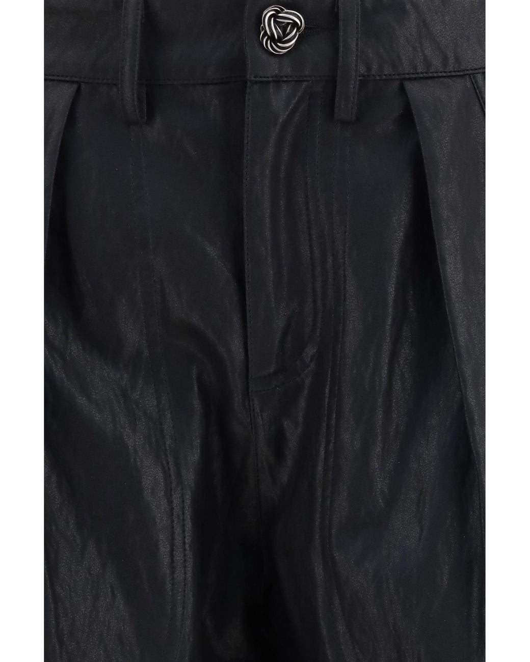 Kristina Ti Black Faux Leather Pants Vintage Effect