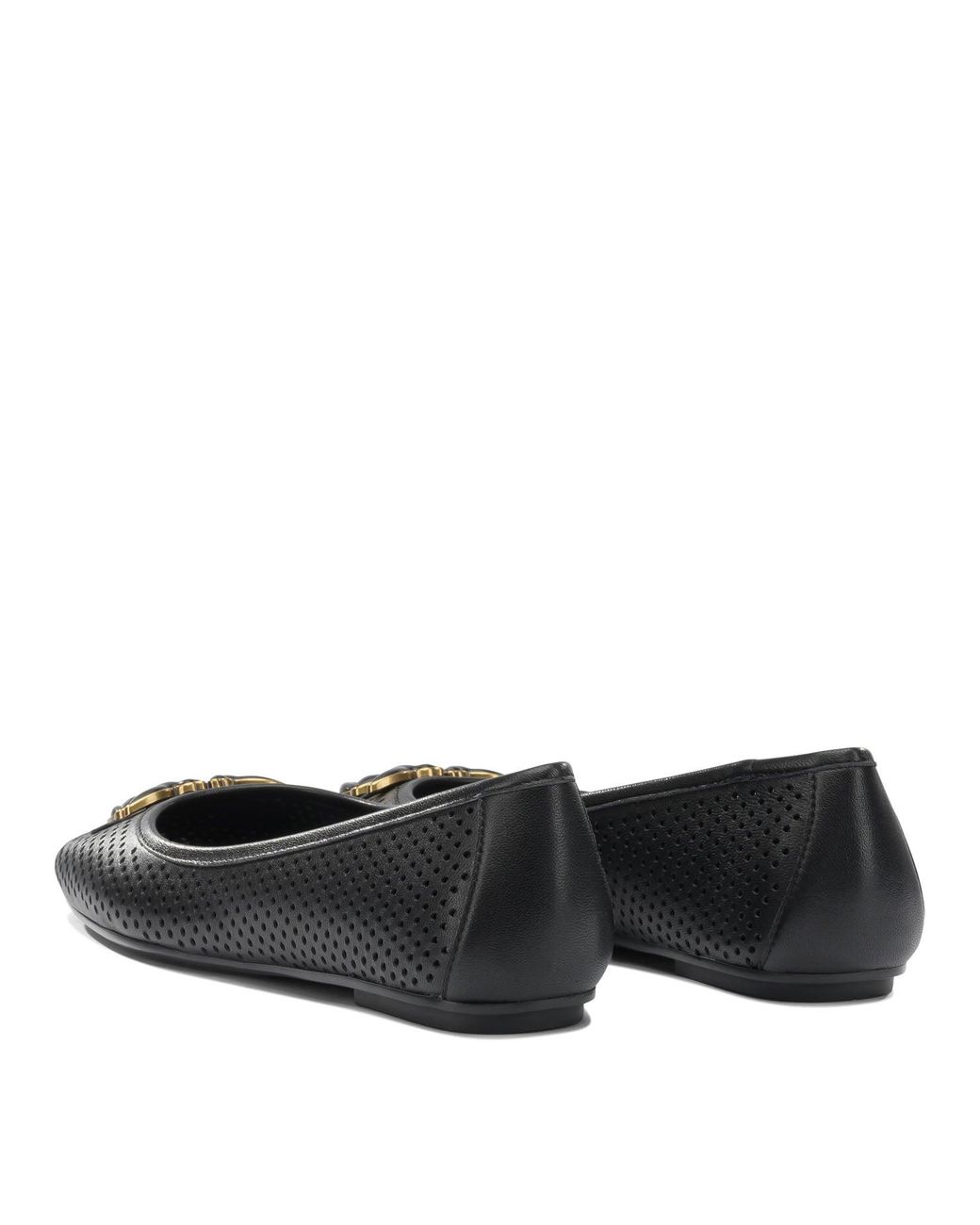 Pinko Black Leather Ballerinas