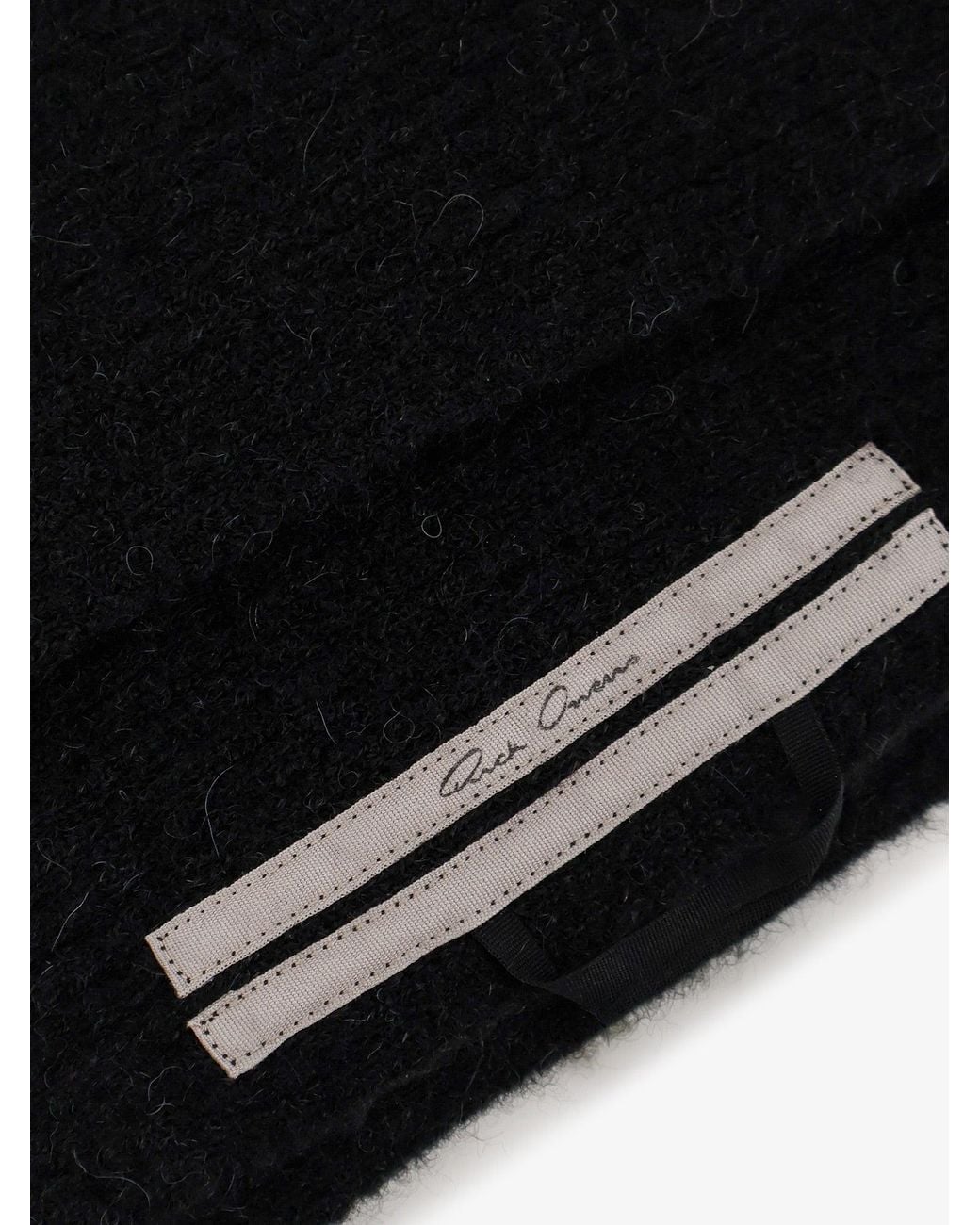 Rick Owens Black Alpaca And Wool Blend Scarf for men