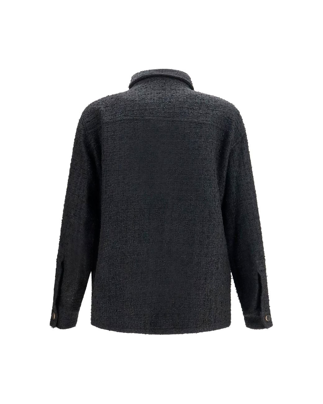Balmain Blue Tweed Buttoned Jacket for men