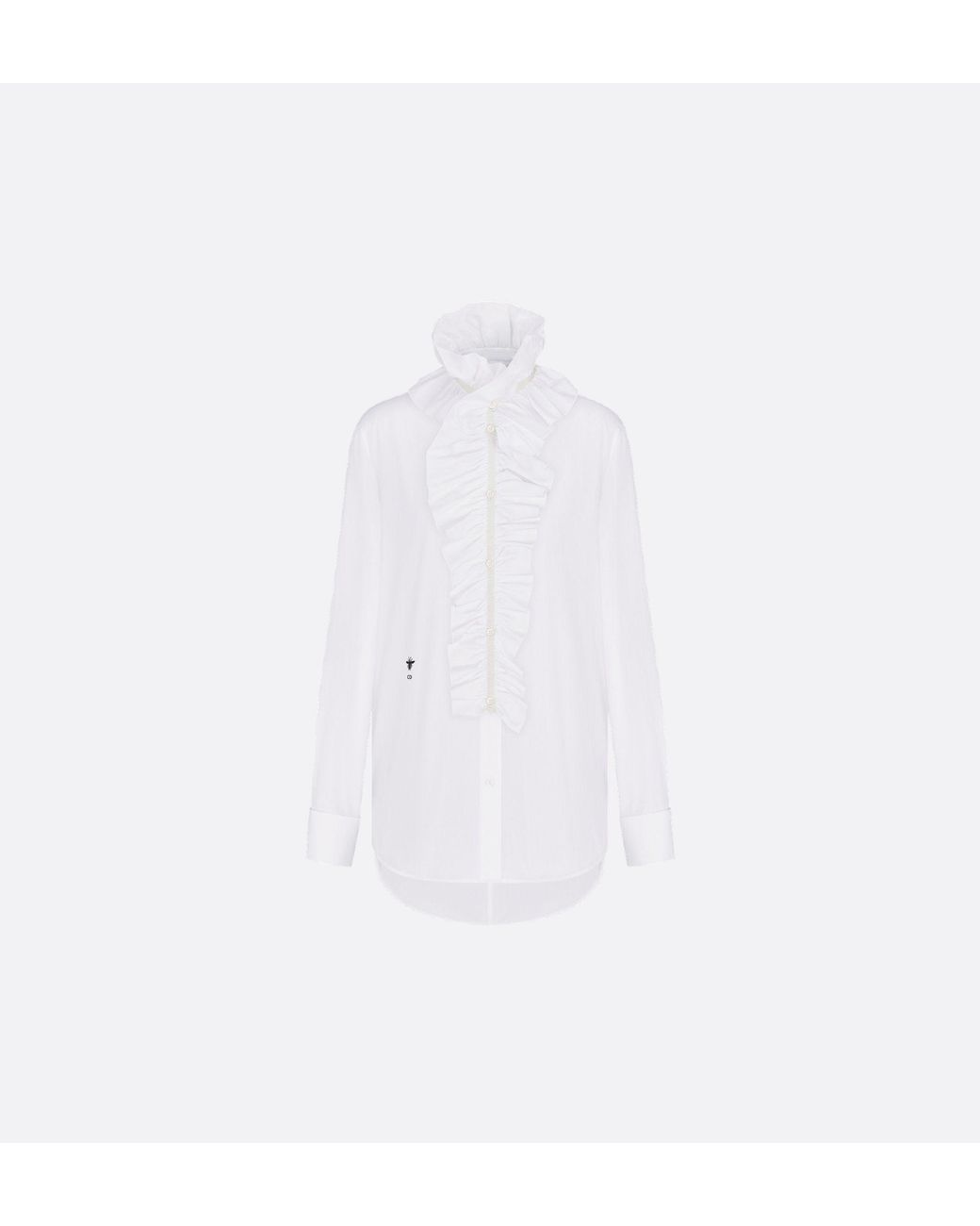 Dior White Removable Collar Shirt