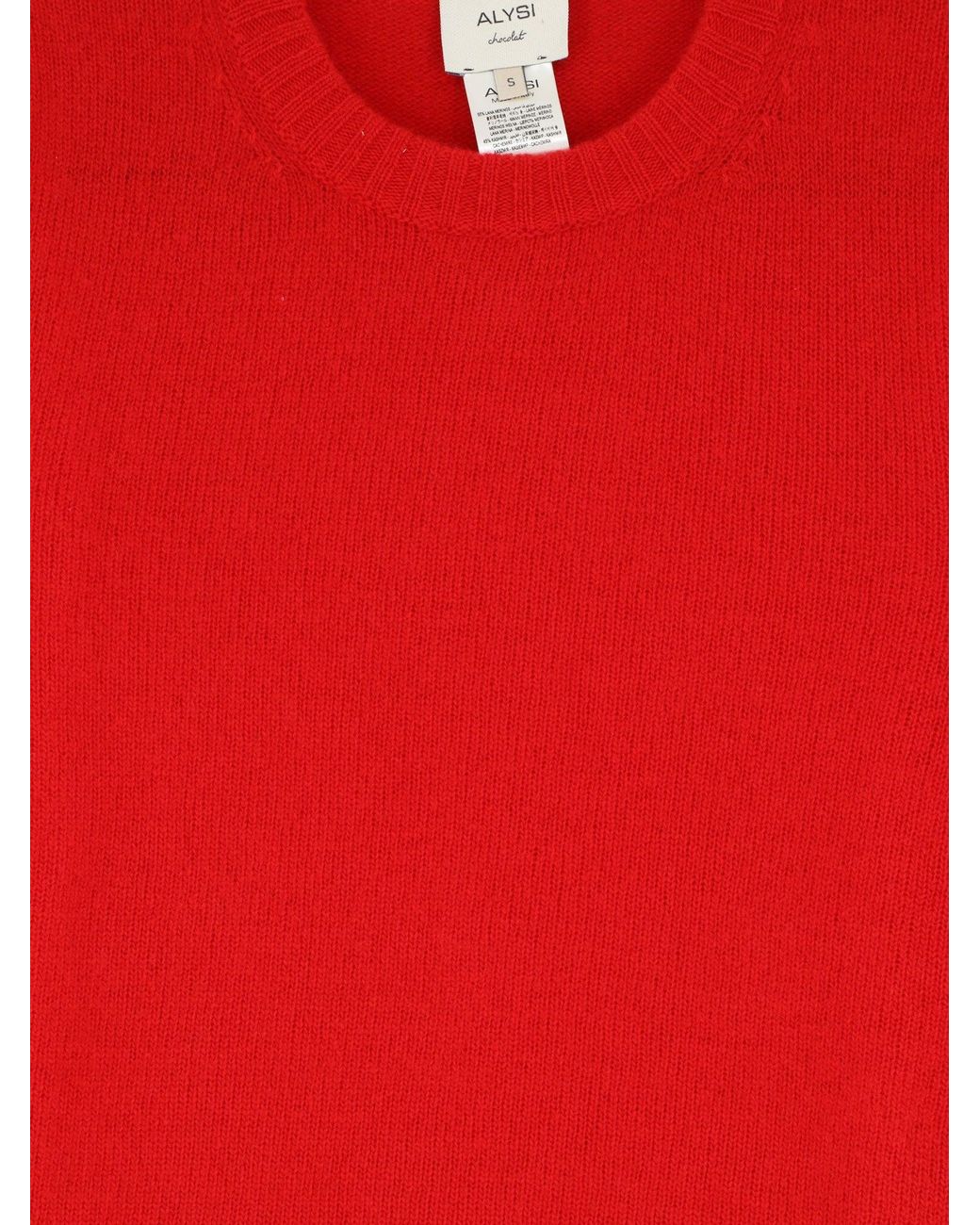 Alysi Red Merino Wool And Cashmere Blend Sweater