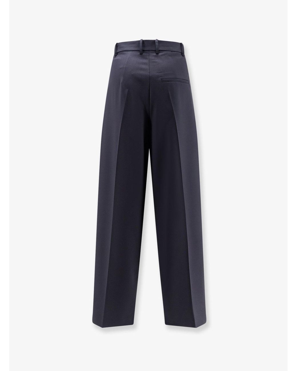Alysi Blue Wool Blend Trousers With Pinces
