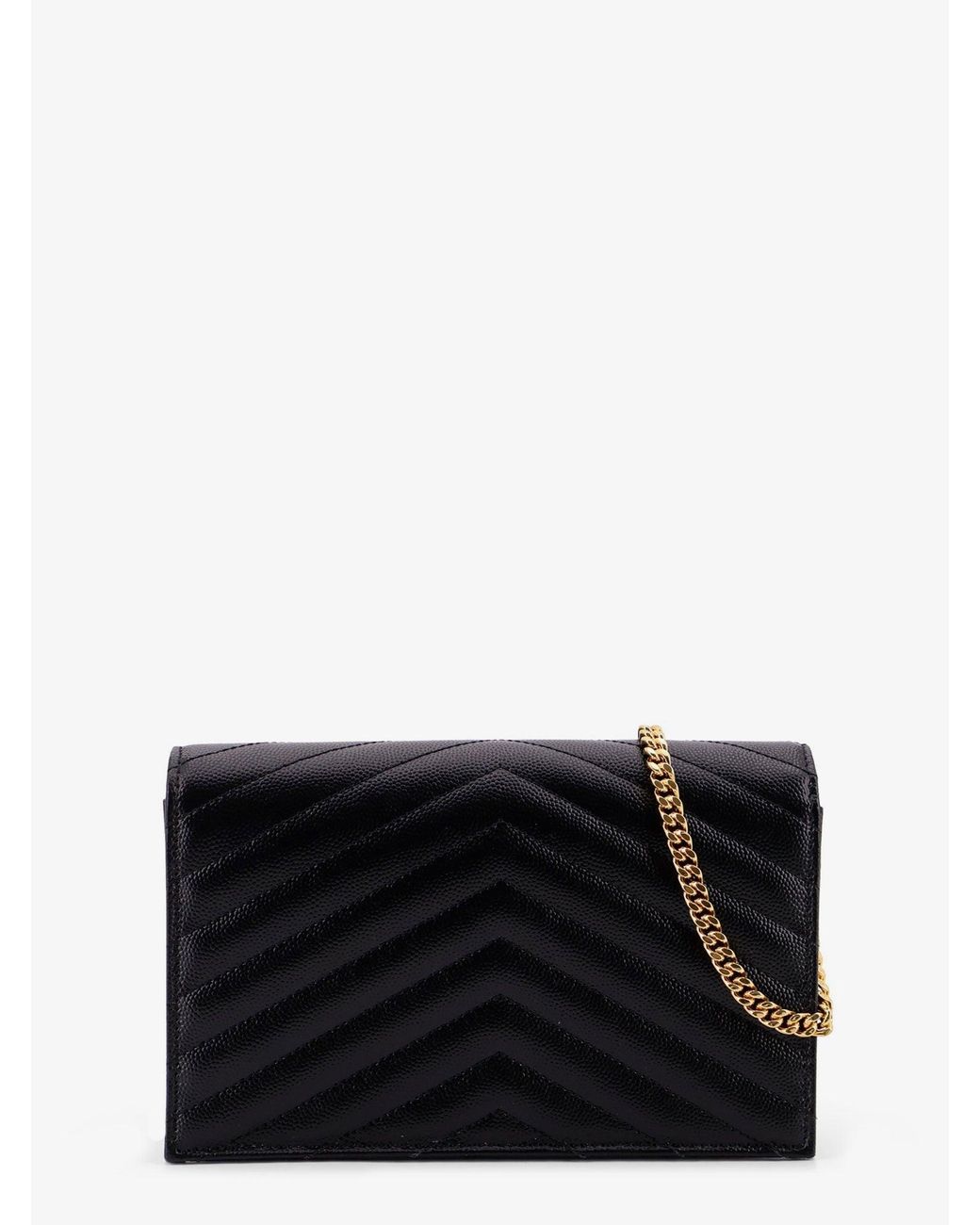 Saint Laurent Black Cassandre Envelope Clutch