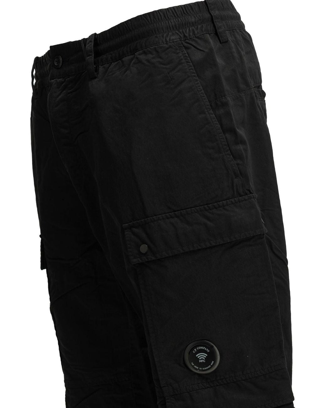 C P Company Black T-Flatt Cargo Pants for men