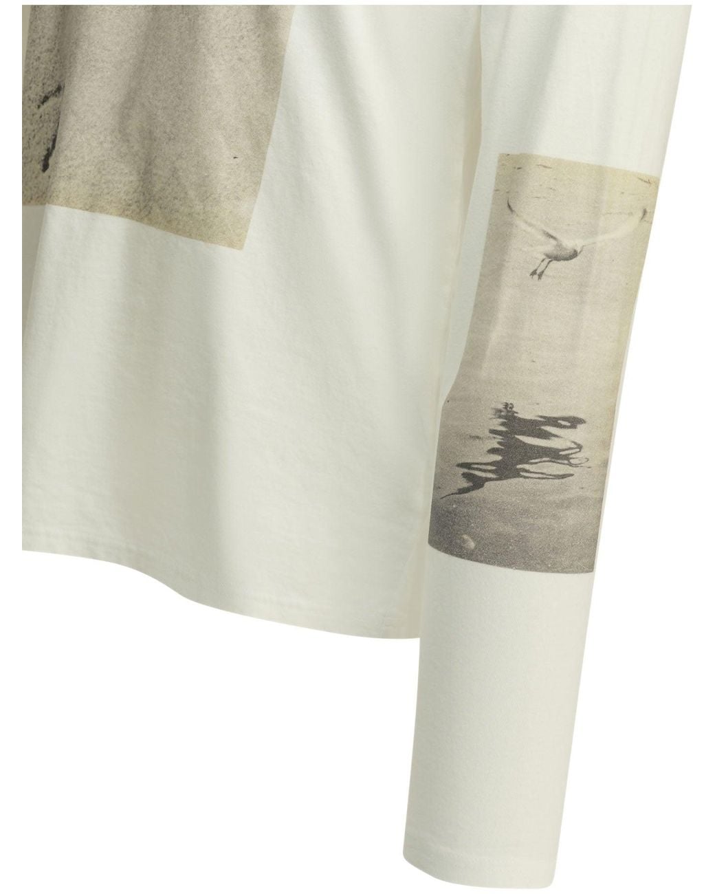 Kapital White "Gull Foot" Crewneck T-Shirt for men