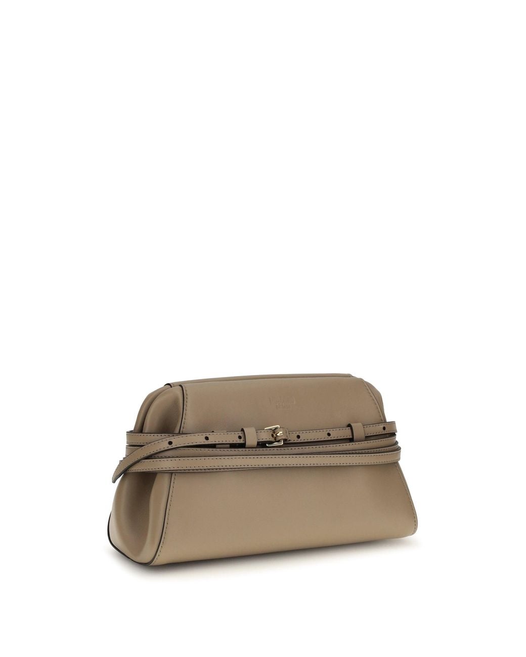 Moschino Gray Belt-Detail Clutch