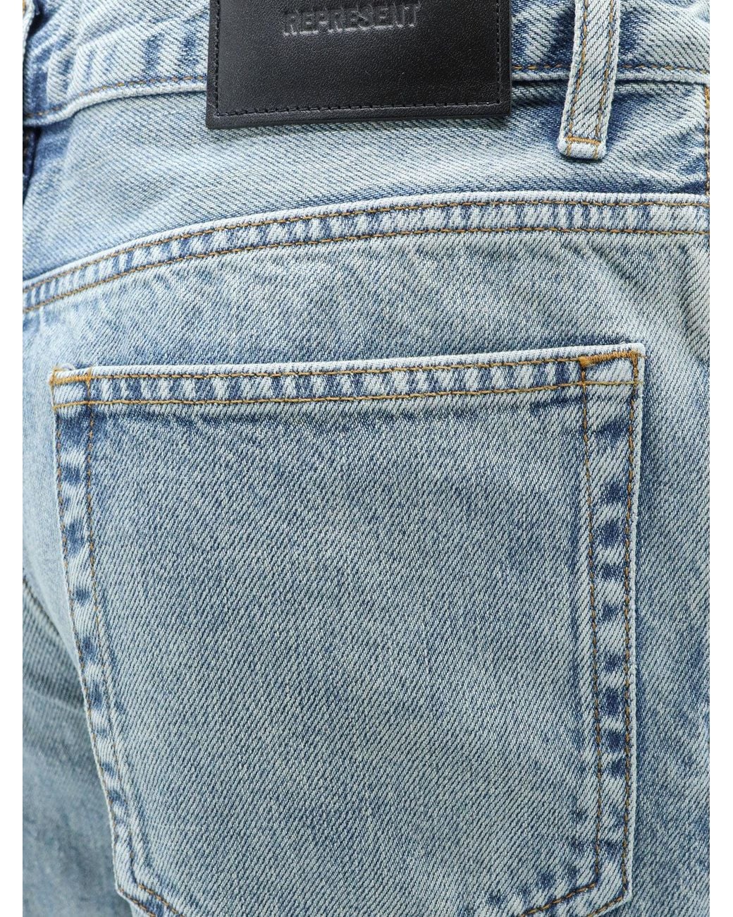 Represent Blue Cotton Jeans for men