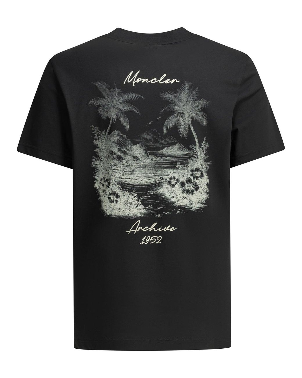 Moncler Black Crew-Neck T-Shirt for men