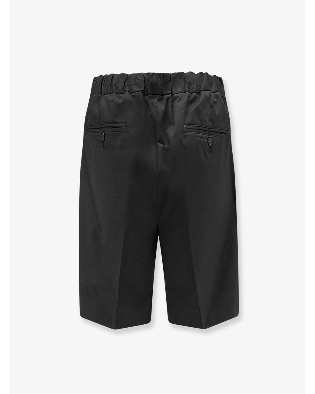 Hevò Black Torre Lapillo Cotton Shorts for men