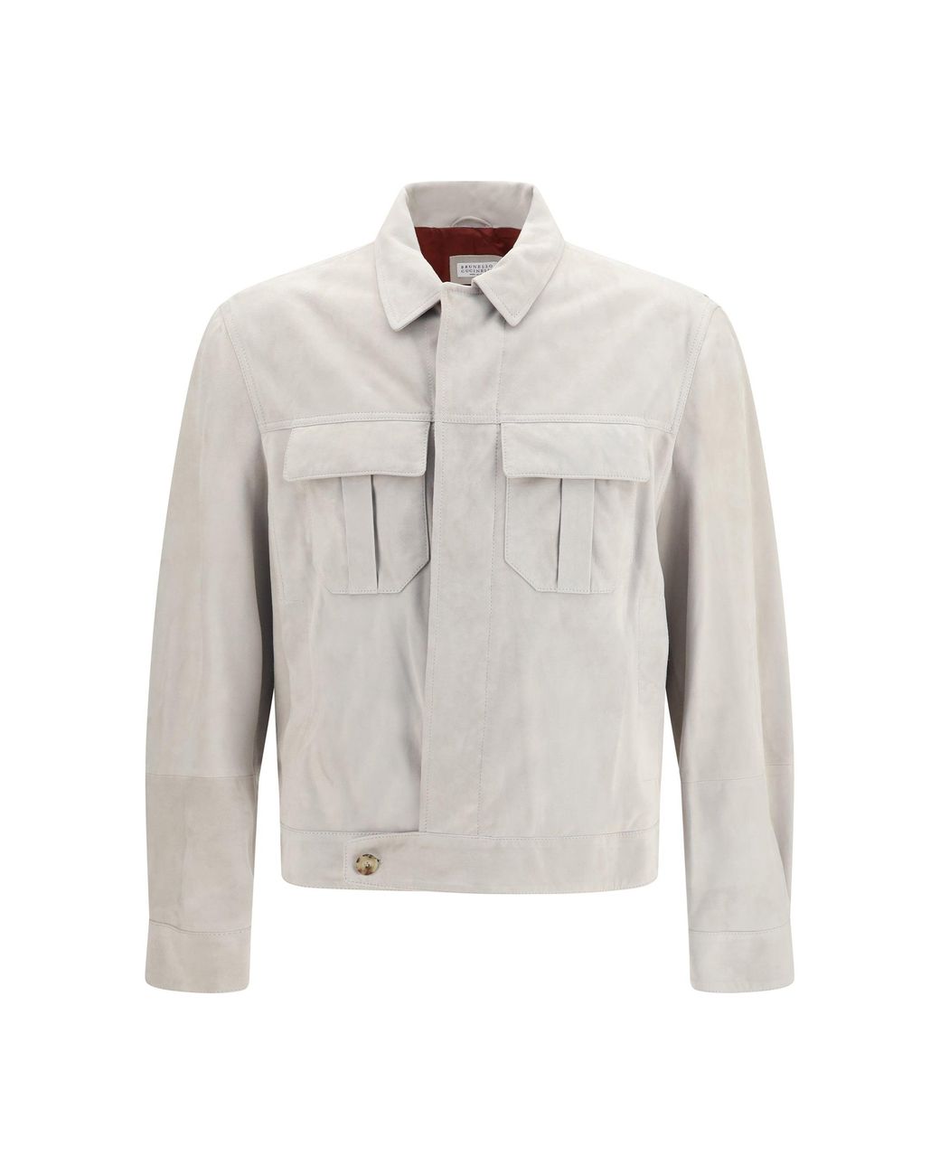 Brunello Cucinelli White Suede Jacket for men