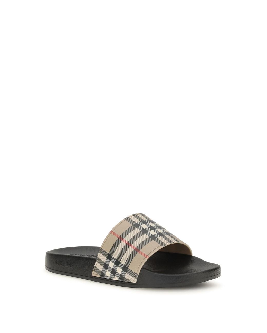 Burberry White Check Slides for men