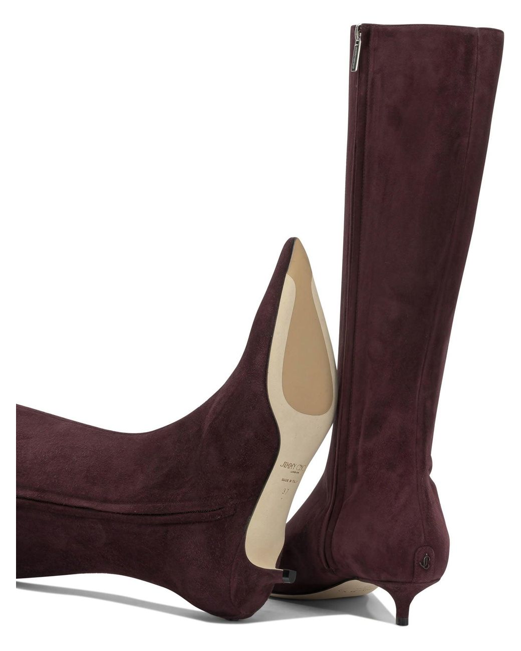Jimmy Choo Red Amis 35Mm Knee-High Boots Bordeaux