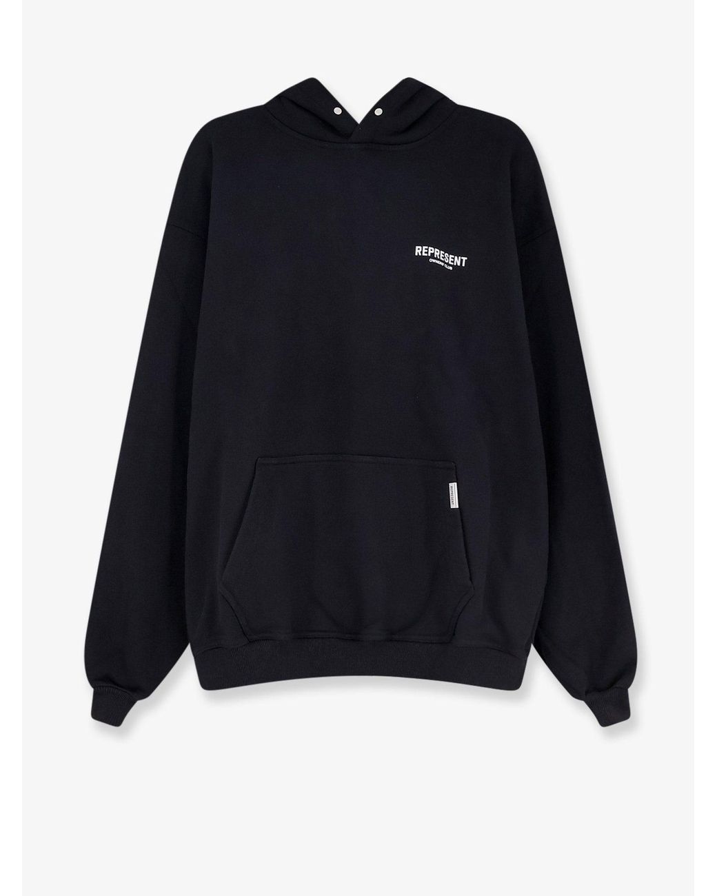 Represent Blue Cotton Sweatshirt With Printed Logo On The Front for men