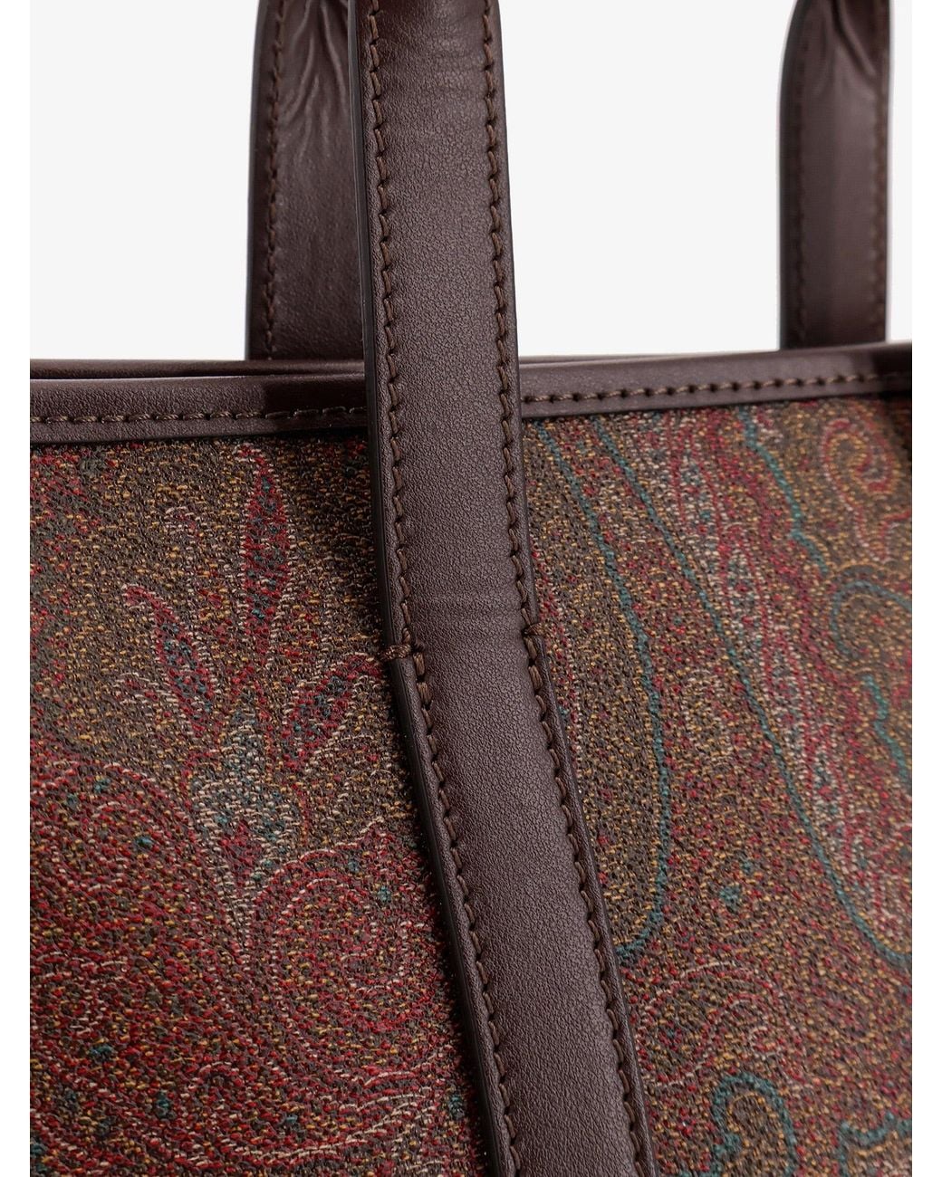 Etro Brown Arnica S Paisley Fabric Handbag