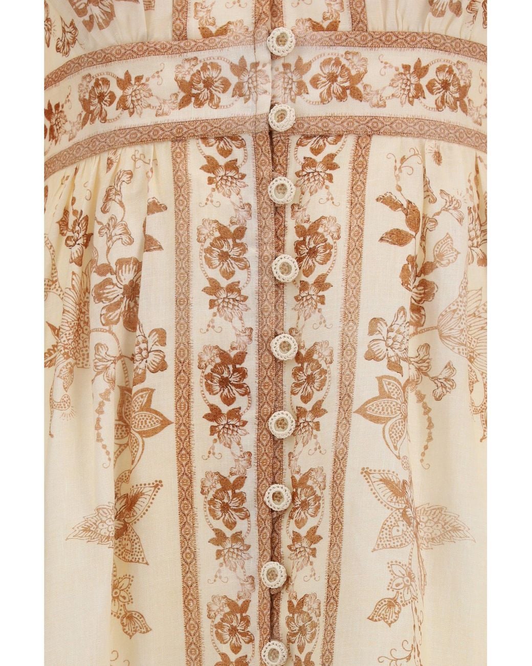 Zimmermann Natural Indra Plunge Floral Dress