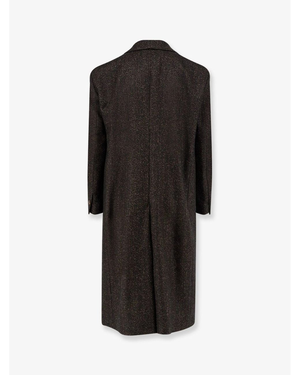 Hevò Black Martina Franca Wool Blend Coat