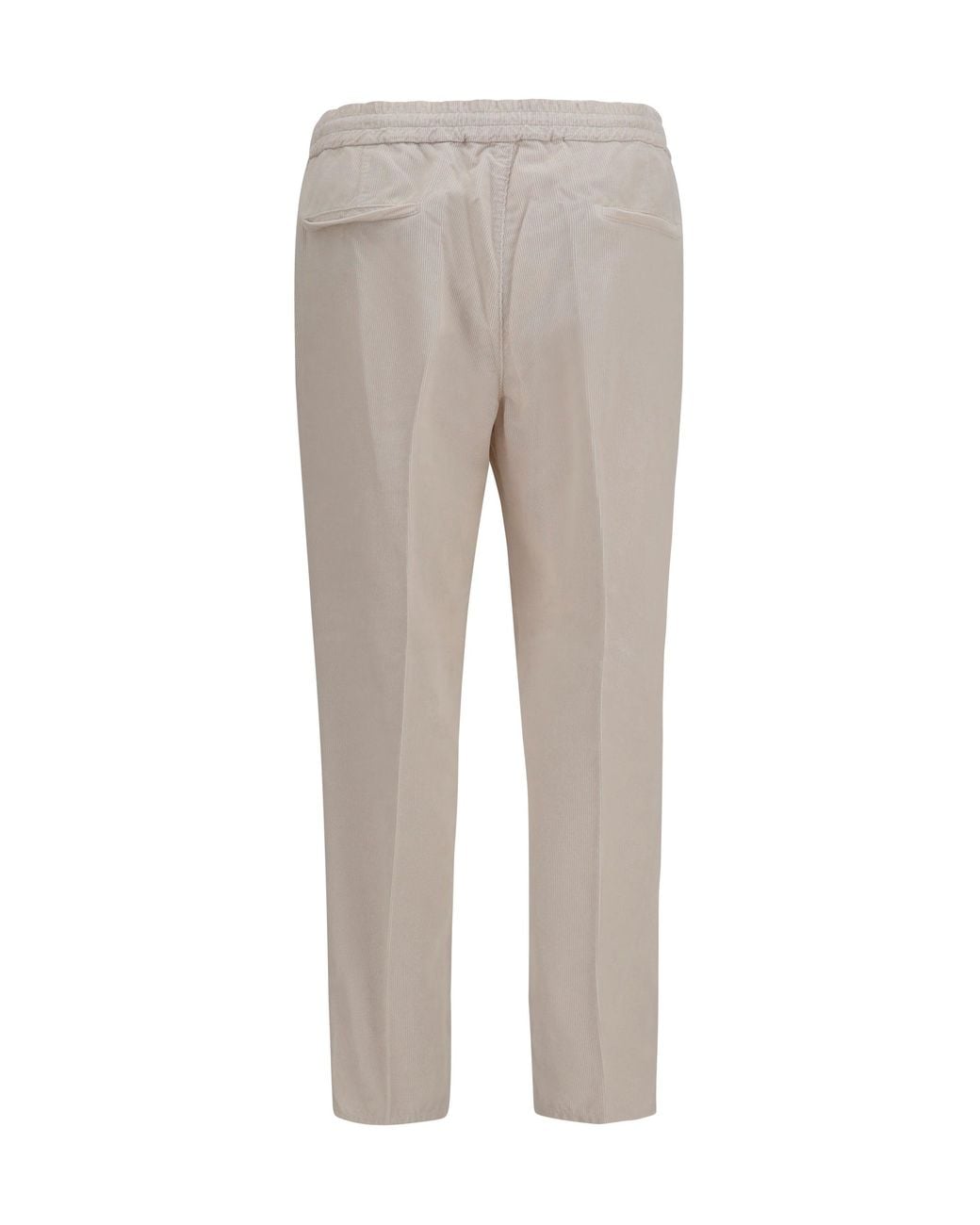 Brunello Cucinelli Gray Corduroy Drawstring Pants