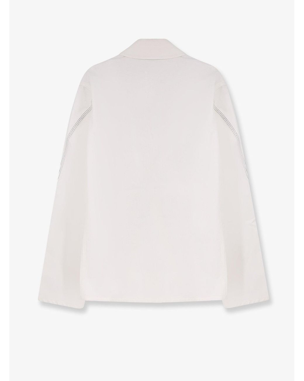 Givenchy White Denim Jacket With Iconic Lettering Logo On The Front for men
