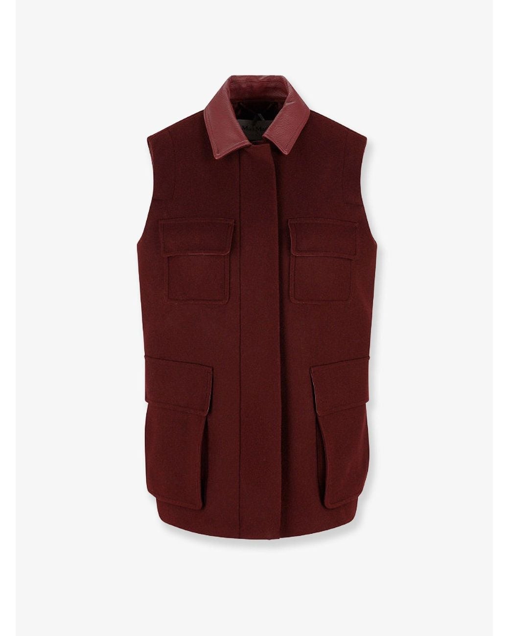 Max Mara Purple Aeroso Wool, Alpaca And Cashmere Sleeveless Coat