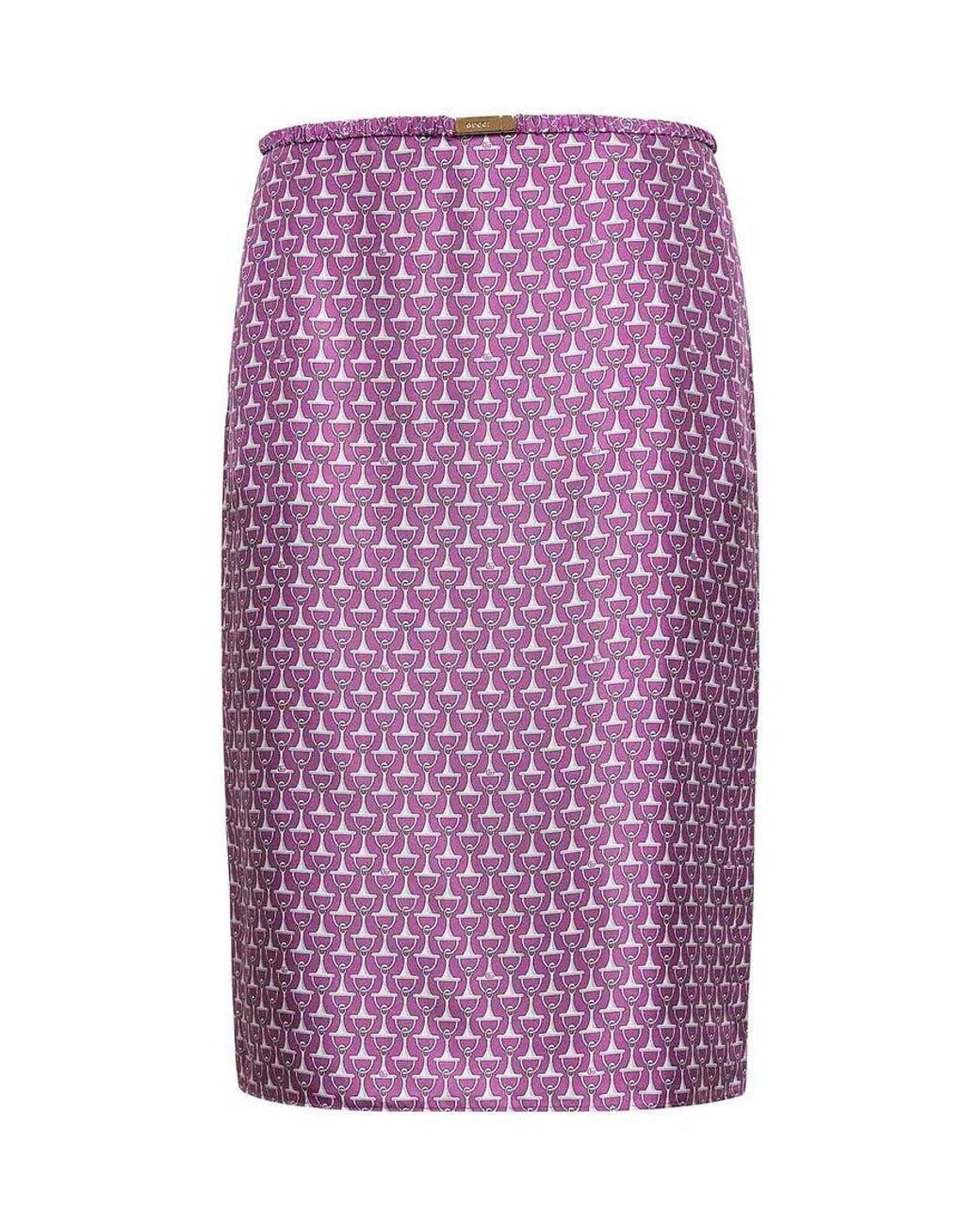 Gucci Purple Midi Silk Skirt