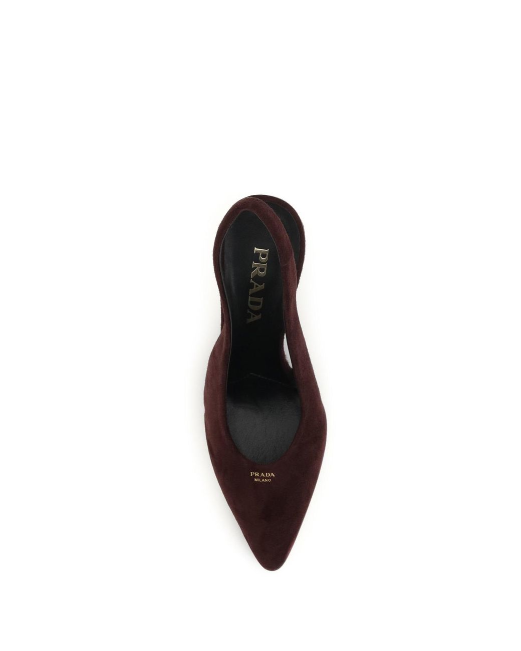 Prada Brown Slingback Suede Pumps Bordeaux