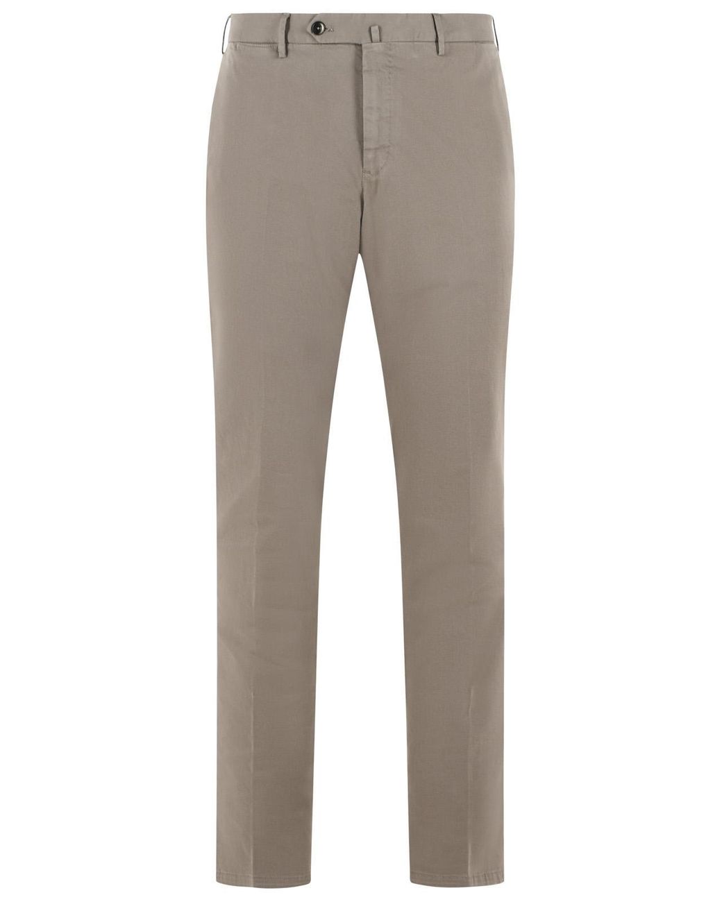 PT01 Gray Superslim Fit Cotton Pants for men
