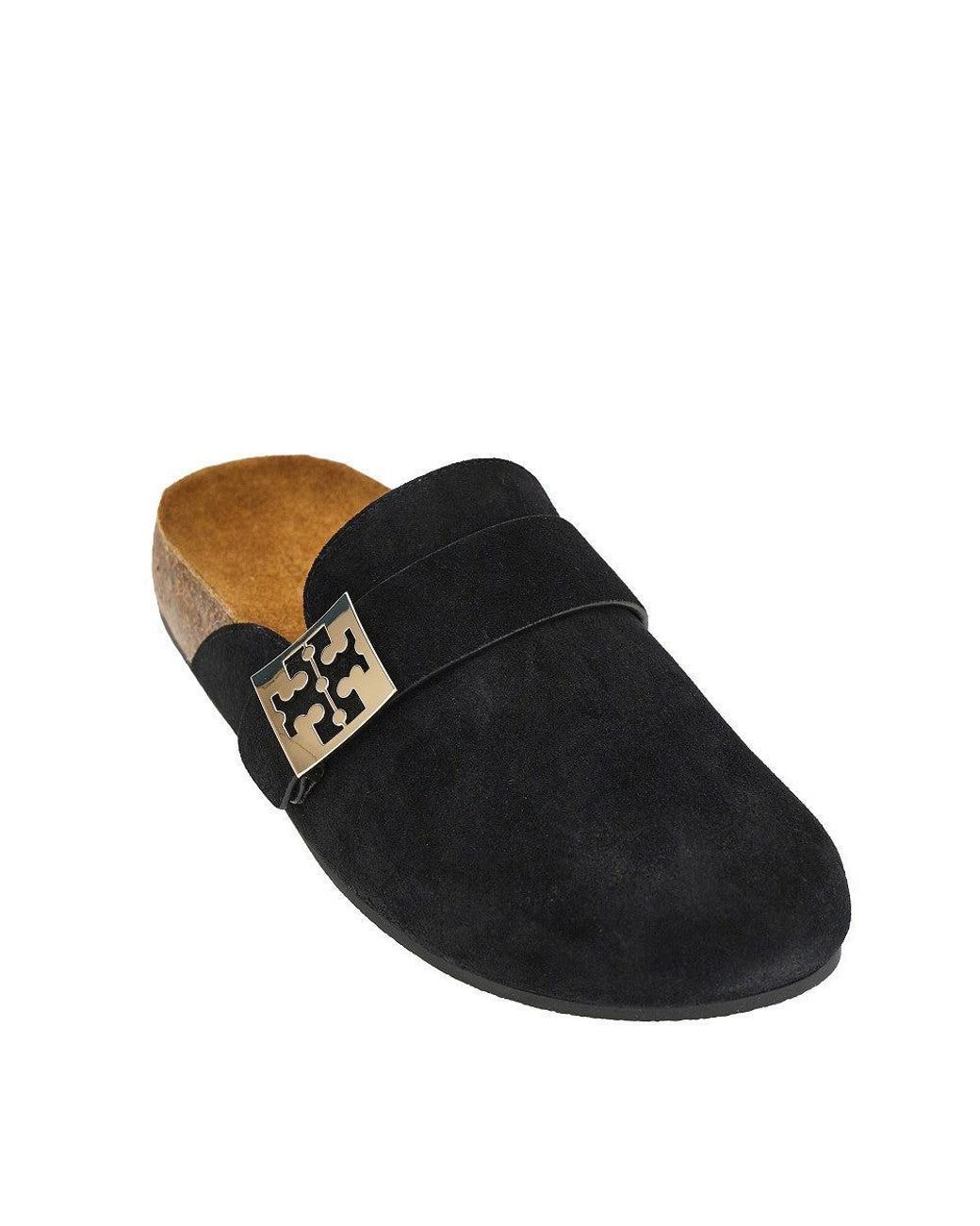 Tory Burch Black 'Mellow' Suede Leather Mules