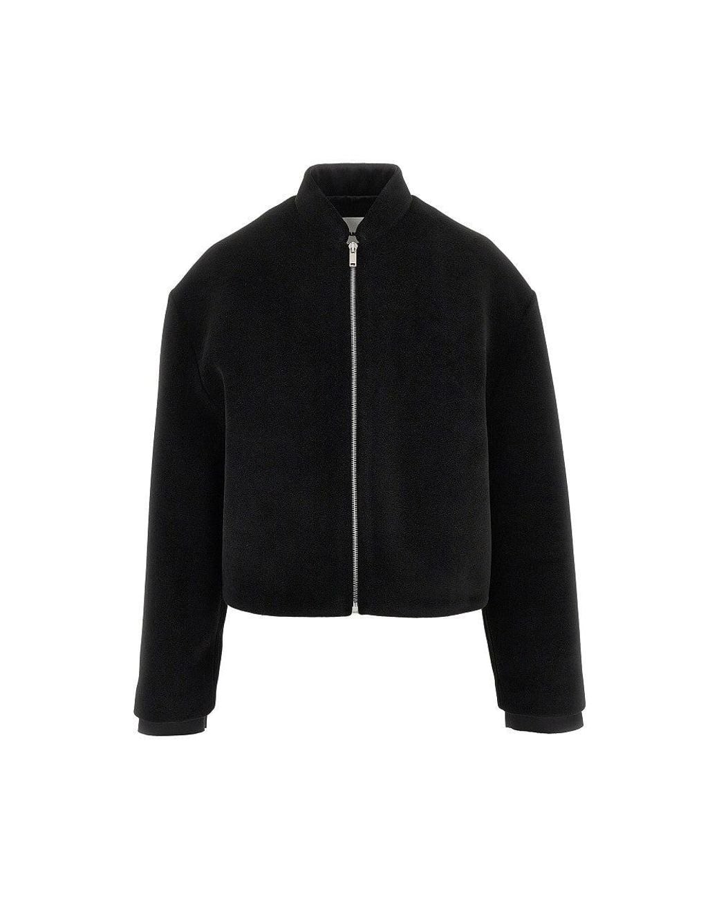 Jil Sander Black Velvet Full-Zip Jacket