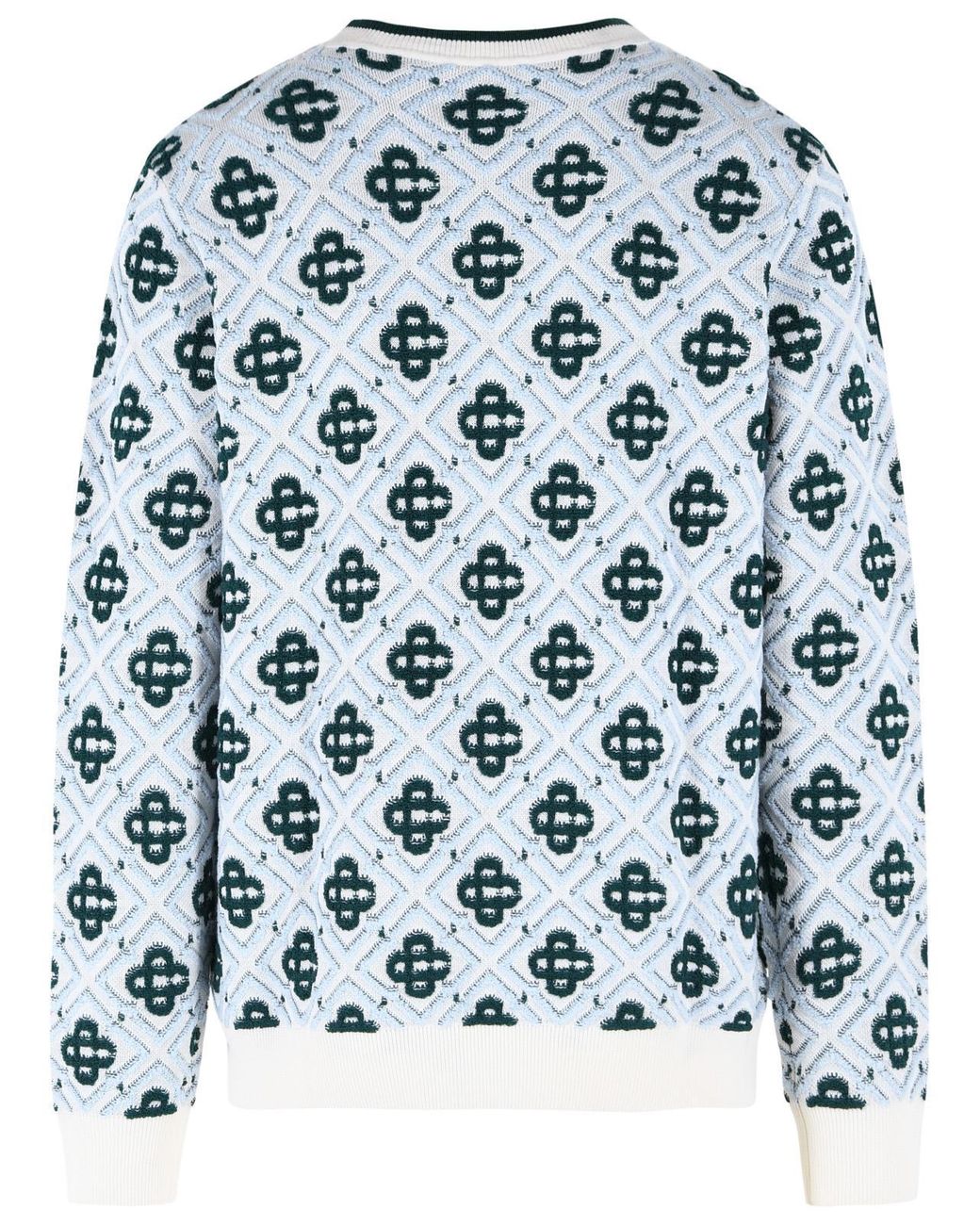 Casablanca Blue 'Monogram' Multi Wool Sweater for men