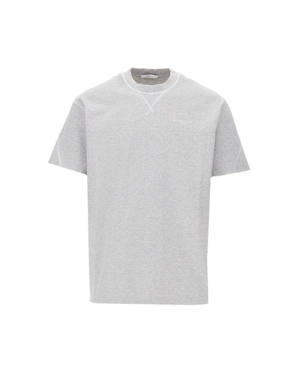 Givenchy Gray 'Couture Seam' Cotton T-Shirt for men