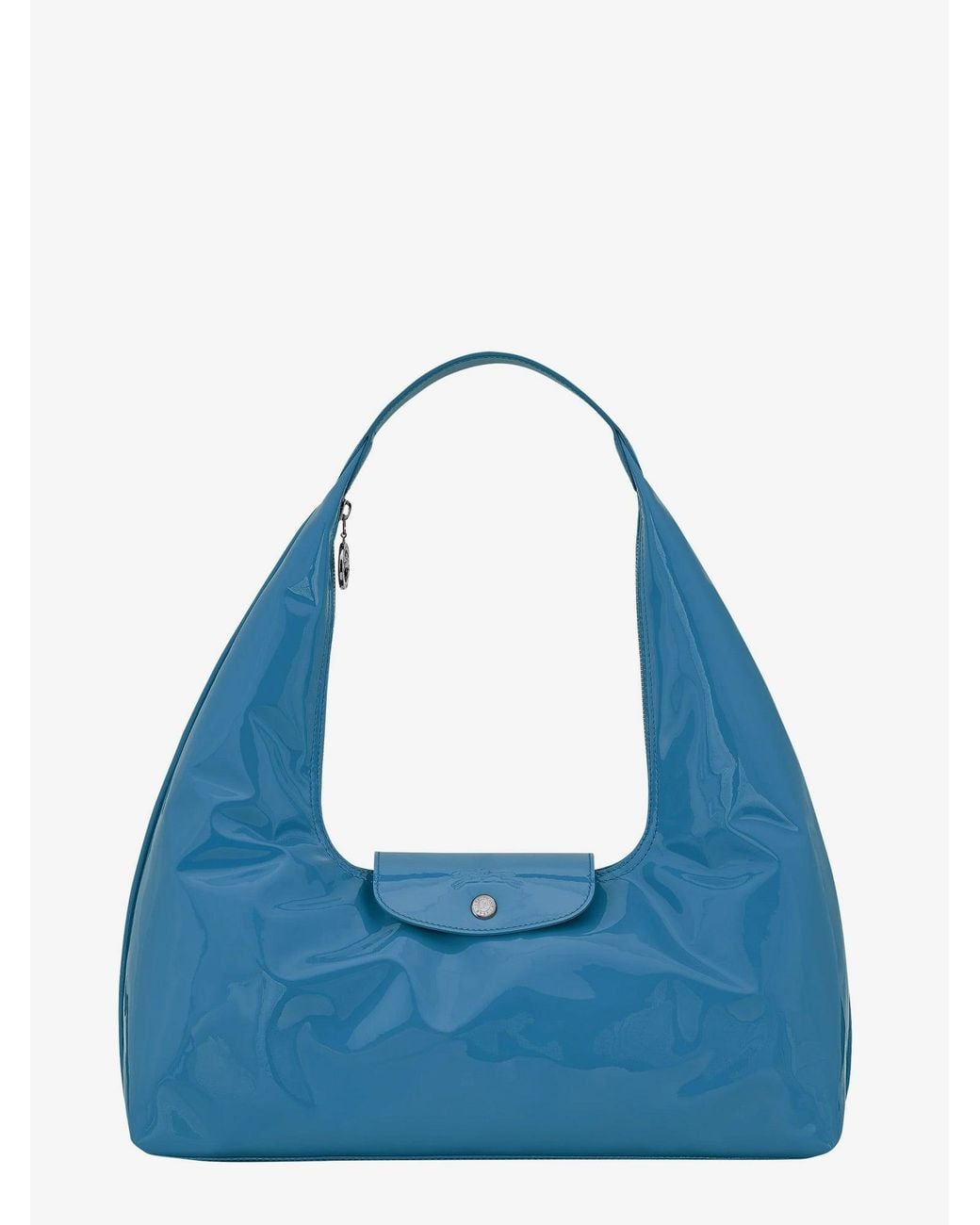 Longchamp Blue Le Pliage Xtra Patent Leather Shoulder Bag