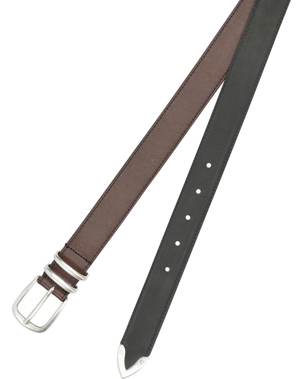 Officine Creative Brown Oc Strip Leather Belt for men