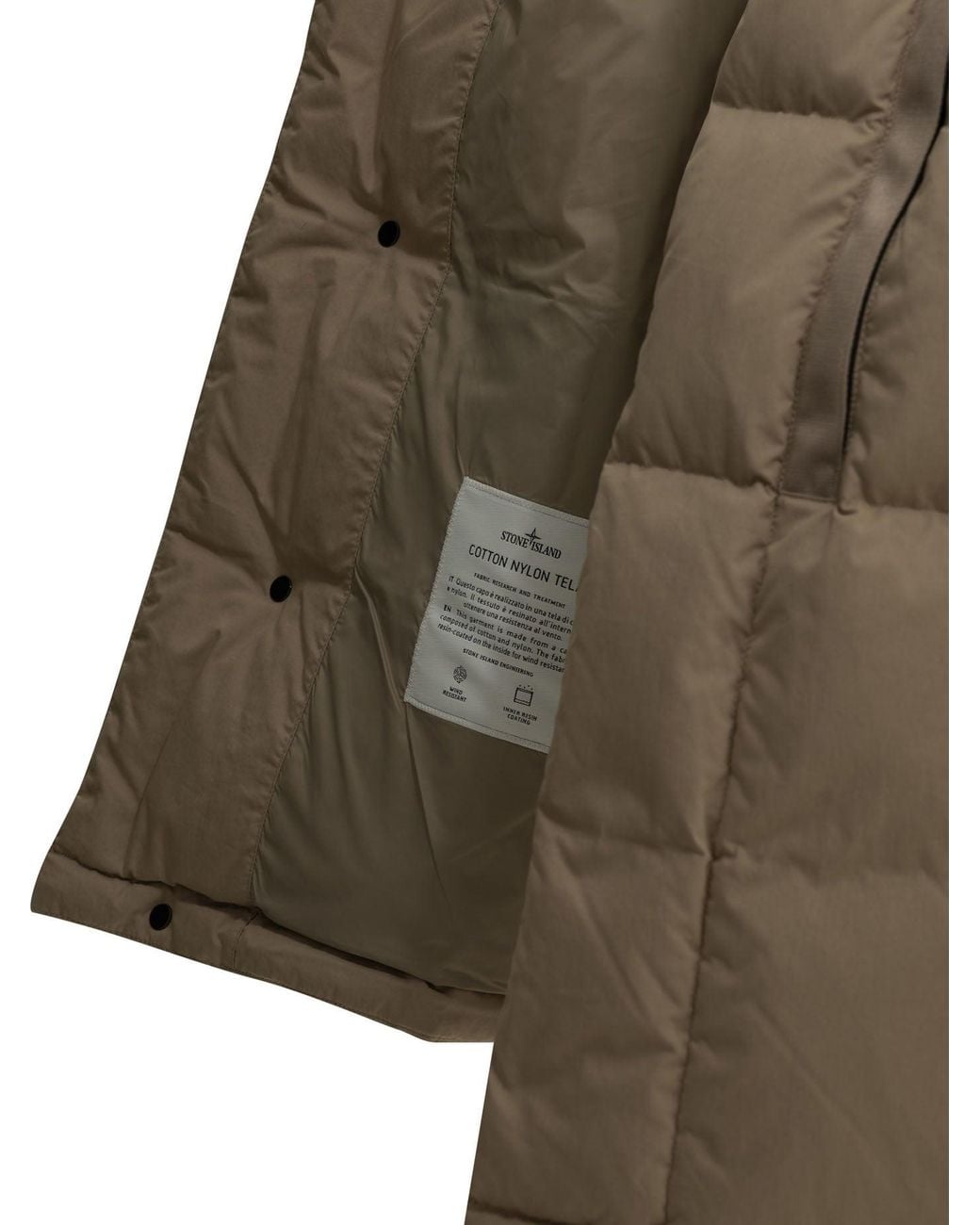 Stone Island Green Short Down Jacket With Logo for men