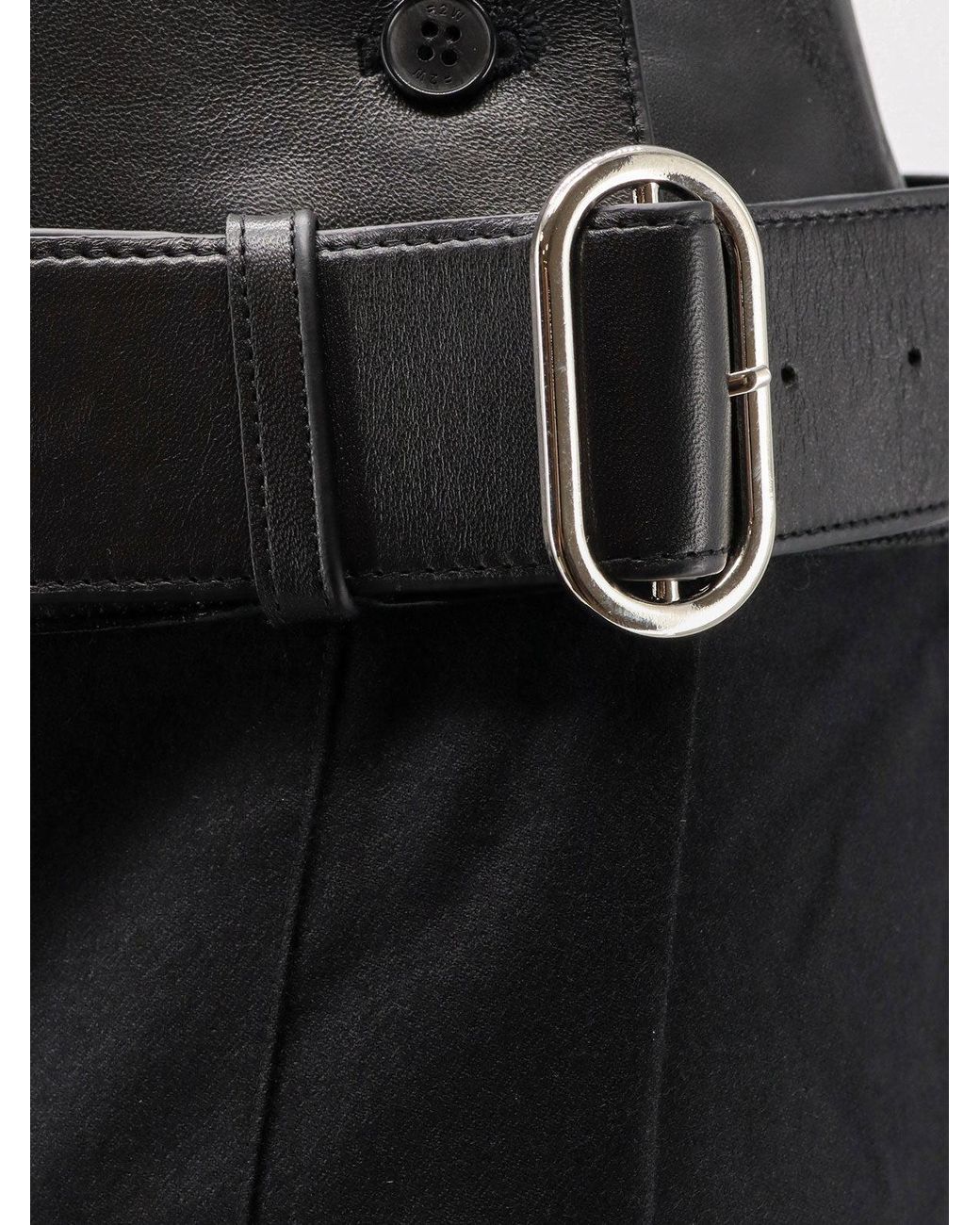 R2W Black Nayla Pleated Wool Trousers Skirt