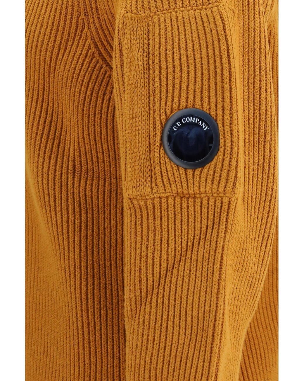C P Company Brown Full-Rib Cotton Sweater Buck Thorn for men