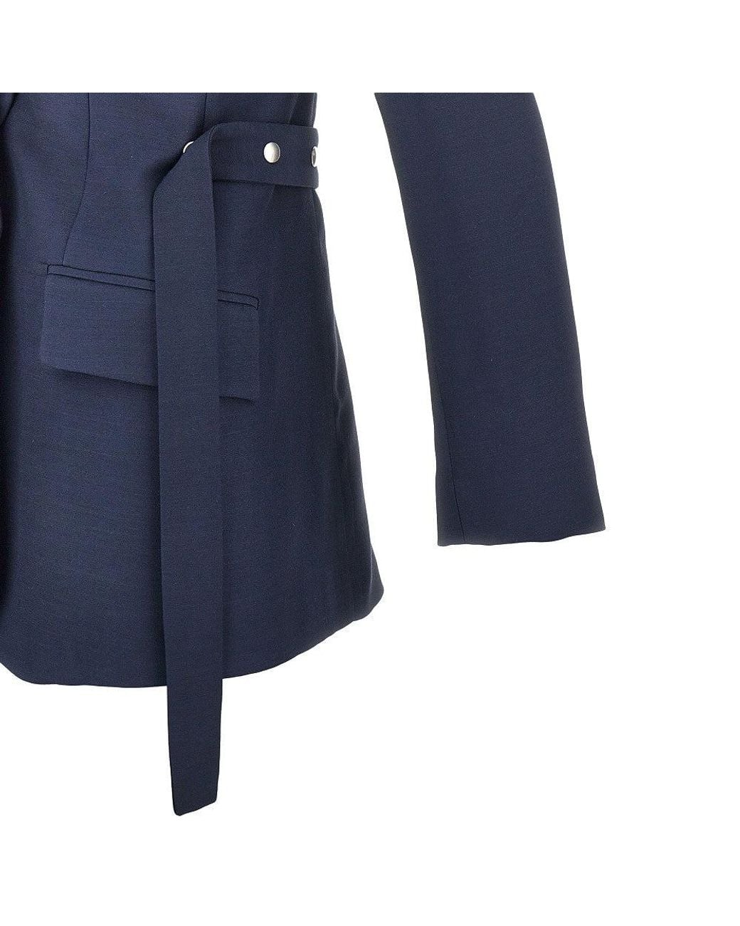 Stella McCartney Blue Single-Breasted Jacket With Press-Studs Belt