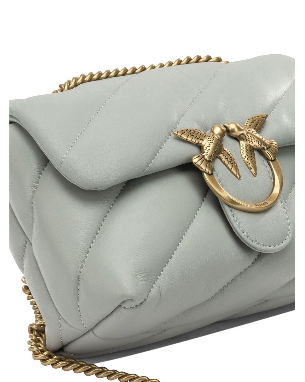 Pinko Gray Leather Crossbody Bag
