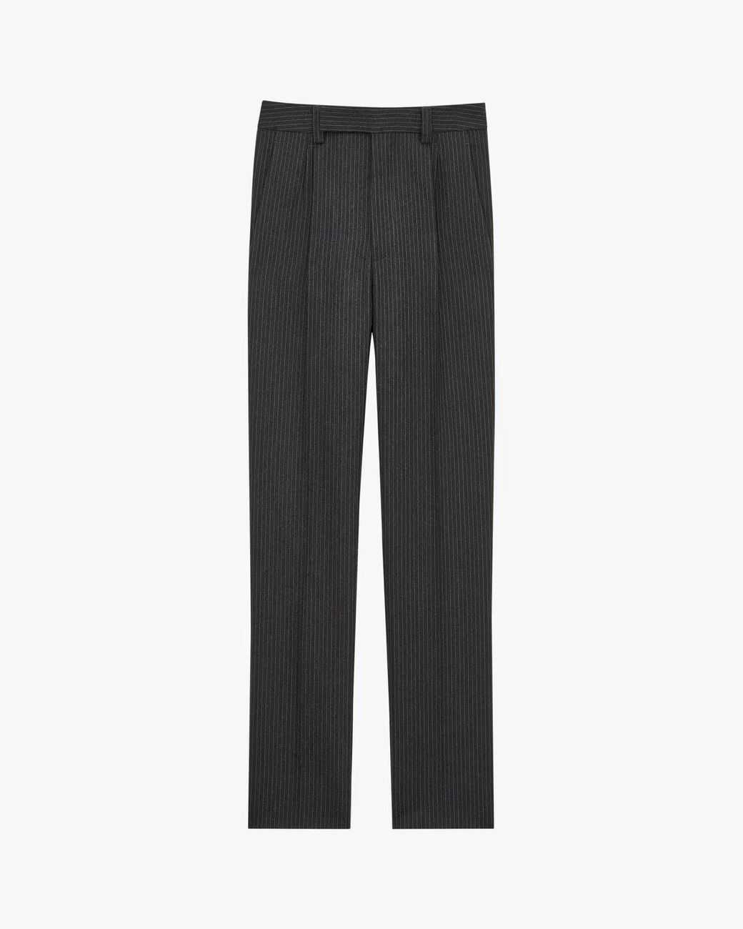 Saint Laurent Gray Mid-Rise Tailored Trousers for men
