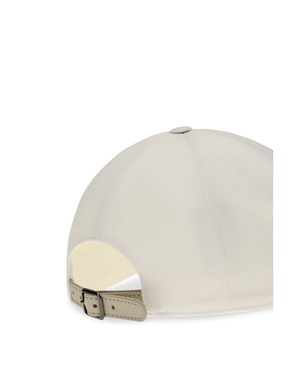 Brunello Cucinelli White Baseball Cap With Monili Embellishment