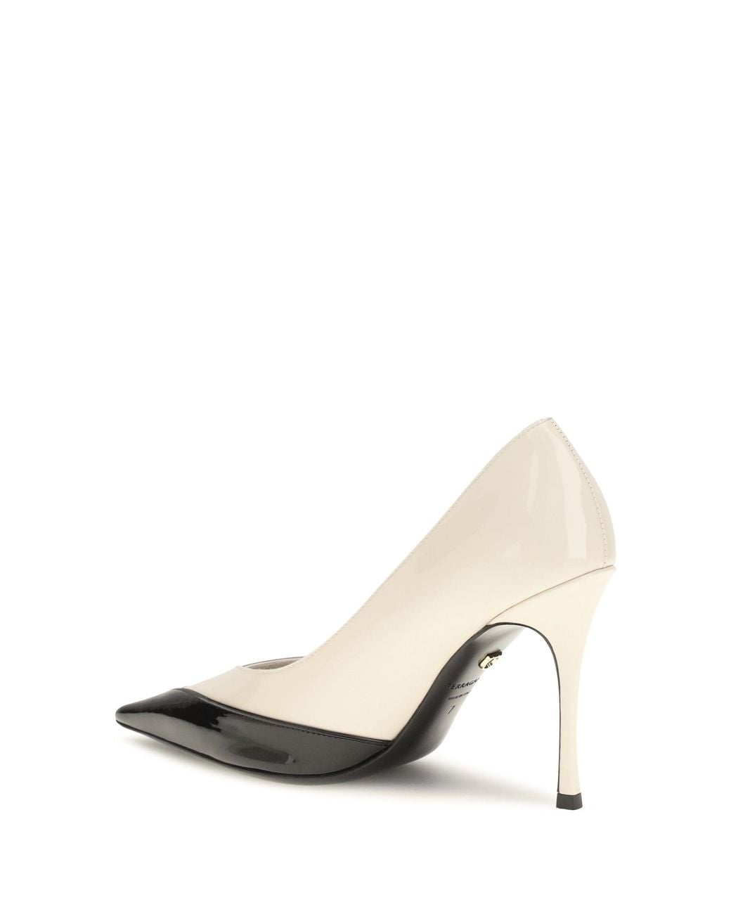 Ferragamo White Two Tone Pumps Mascarpone